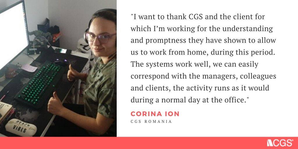 CGS call center staff working from home during COVID-19