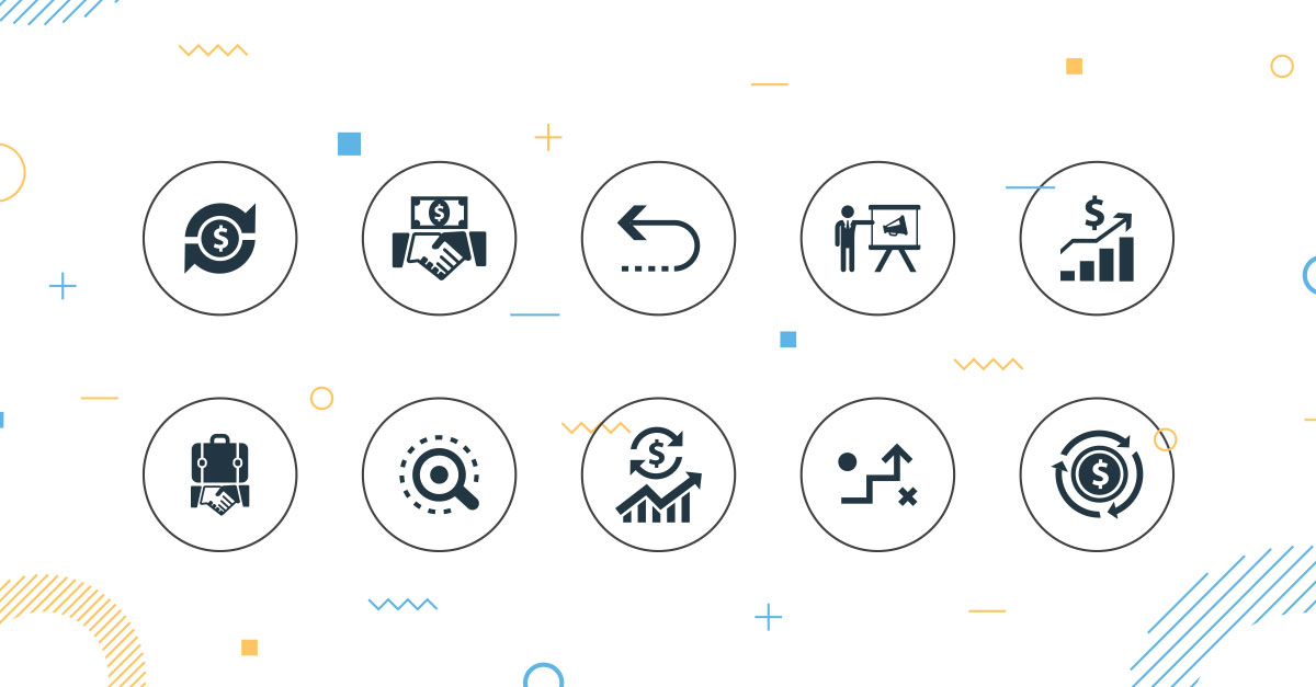 Return on investment icons illustration