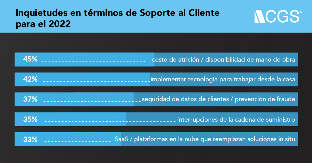 Inquietudes en términos de Soporte al Cliente para el 2022