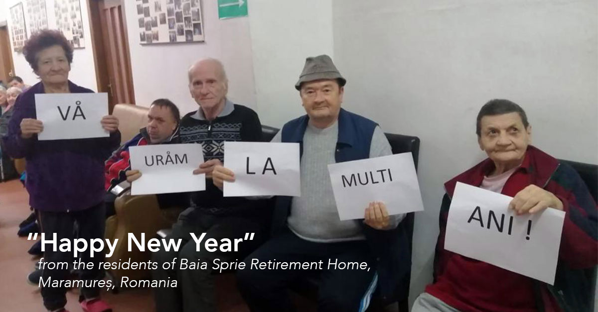 Retirement home residents wish everyone a happy new year