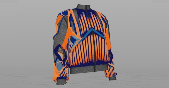 Jacket designed in 3D program