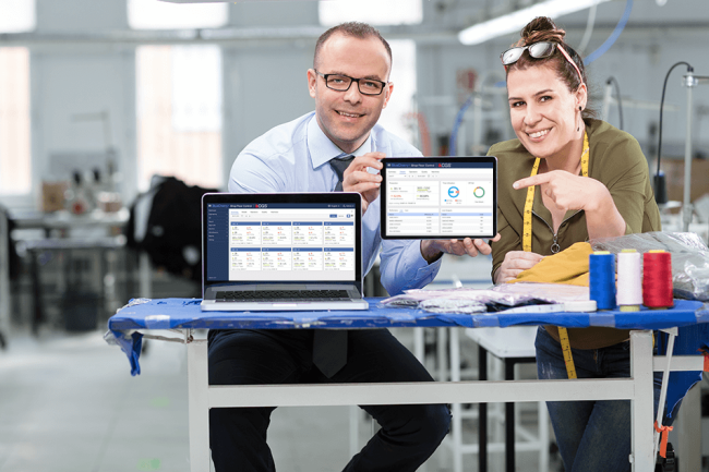 Do more with your data using BlueCherry Shop Floor Control BlueCherry Shop Floor Control on tablet and laptop