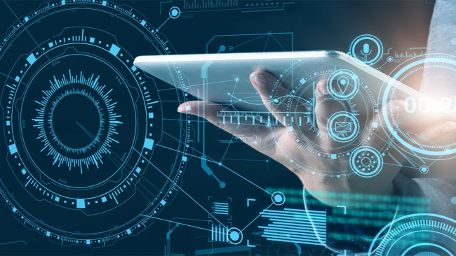 How to Digitally Transform Your Shop Floor Hand holding tablet showing 3D data