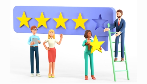 Customers hanging stars for customer service rating