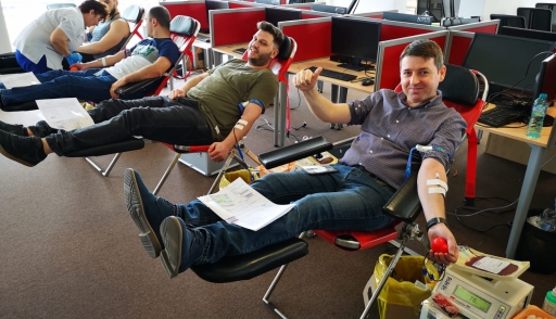 CGS Romania employees donating blood 