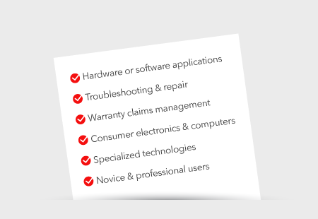 Tech support offerings check list Tech support offerings check list