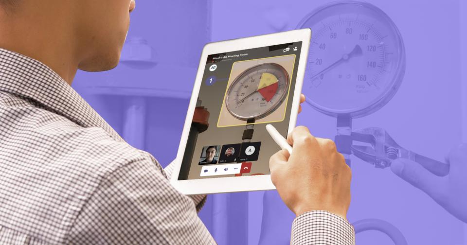 Make everyone a genius with TeamworkAR Using AR for field services support on a tablet