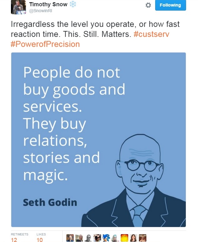 twitter, tweet, Timothy Snow, seth godin, customer service, 